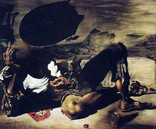 Описание картины Сальвадора Дали «Философ, освещенный луной и ущербным солнцем»