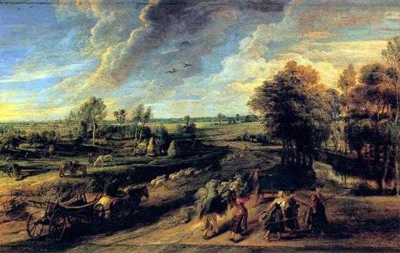 Описание картины Питера Рубенса «Возвращение крестьян с поля»