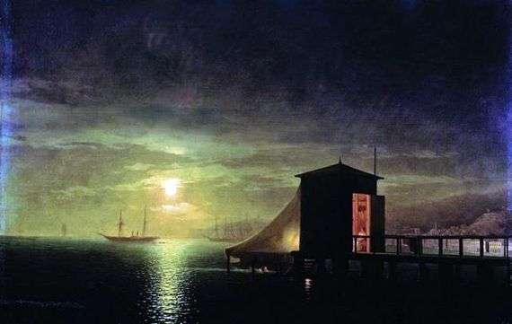 Описание картины Ивана Айвазовского «Лунная ночь. Купальня в Феодосии»