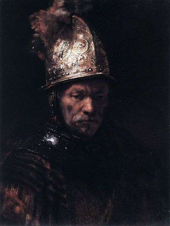 Описание картины Рембрандта Харменса ван Рейна «Мужчина в золотом шлеме»