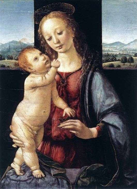 Описание картины Леонардо да Винчи «Мадонна с гранатом»