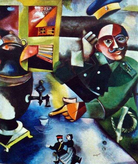 Описание картины Марка Шагала «Солдат пьёт»