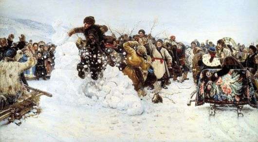 Описание картины Василия Сурикова «Взятие снежного городка»