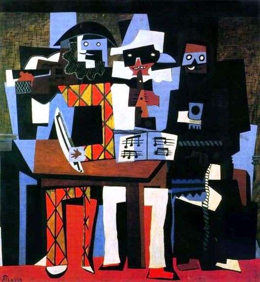 Описание картины Пабло Пикассо «Три музыканта»