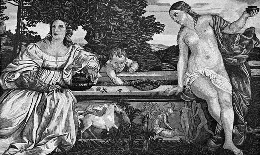 Описание картины Вечеллио Тициана «Любовь небесная и Любовь земная»